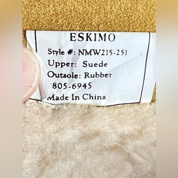 Vintage Naughty Monkey Eskimo Tall Suede Beaded Rabbit Fur Winter Boots Pom Poms - Picture 9 of 14